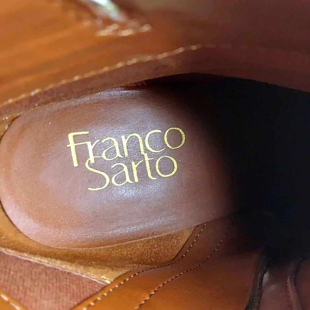 Franco Sarto Leather Snake Patterned Ankle Boots - Picture 6 of 10